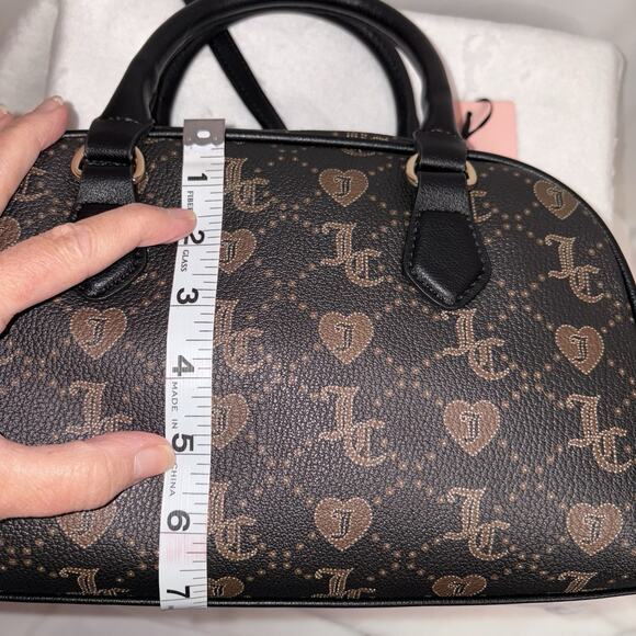 Juicy Couture Forever Satchel Bowler Liquorice Grid Crossbody Strap NWT - Picture 8 of 10